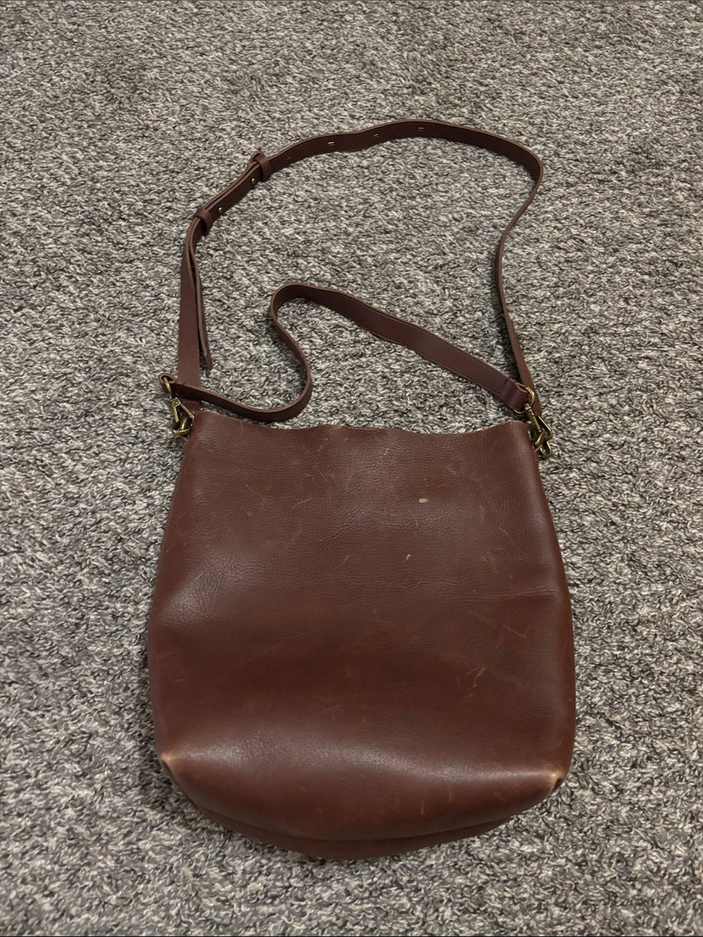 Madewell chocolate brown tote Two Straps distressed boho casual minimalist Y2K